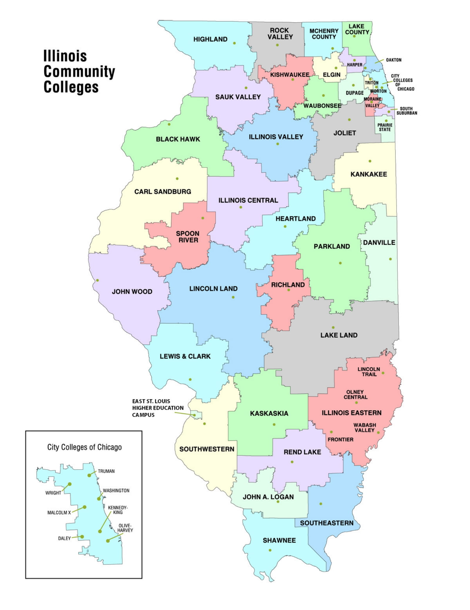 IL Community Colleges Map