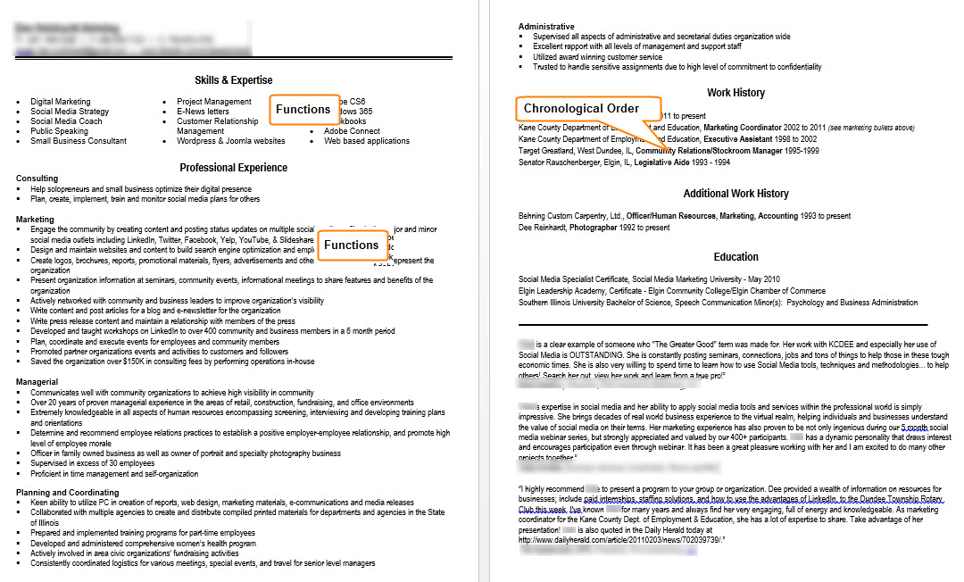 Chronological Resume Example JPEG