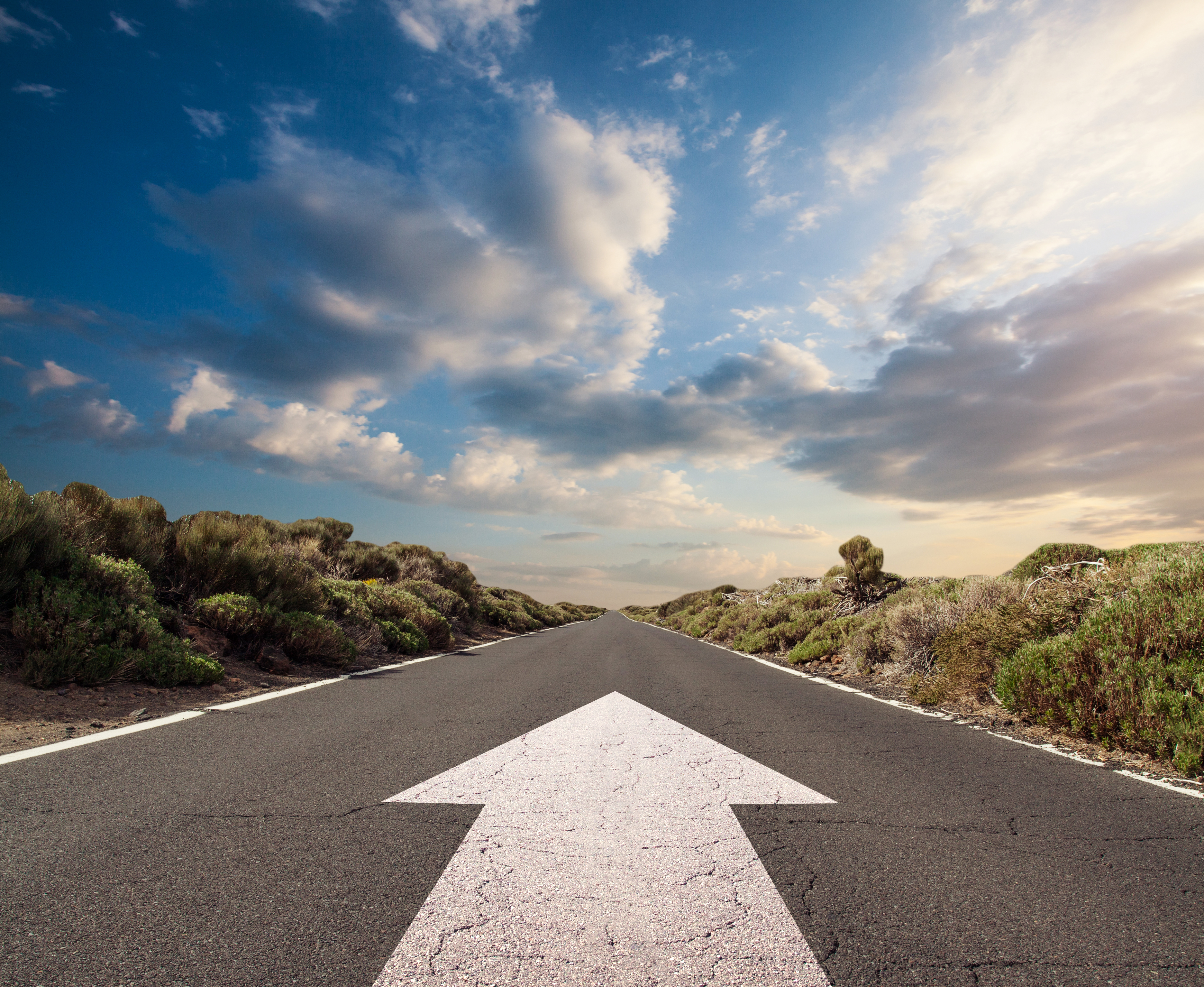 Road with arrow