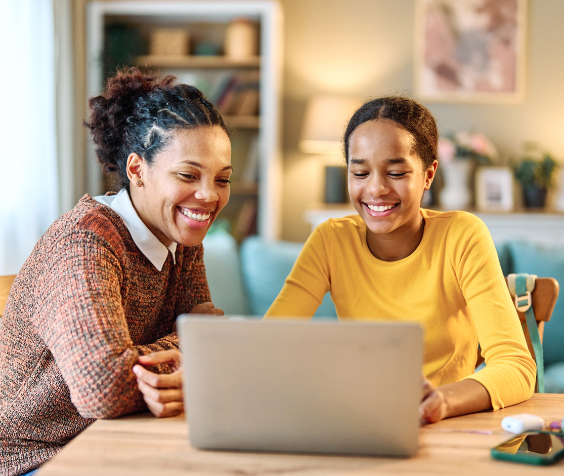 Mother and Daughter on computer