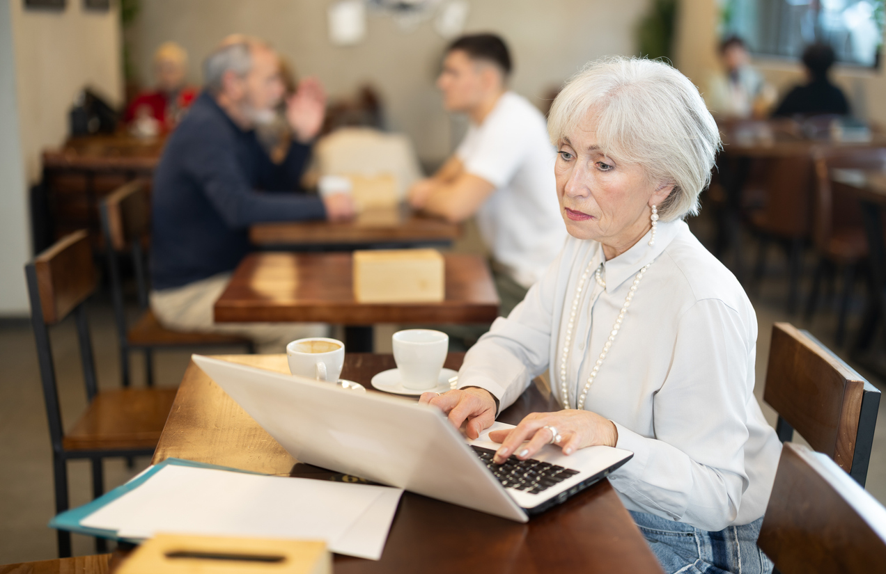Senior on Laptop