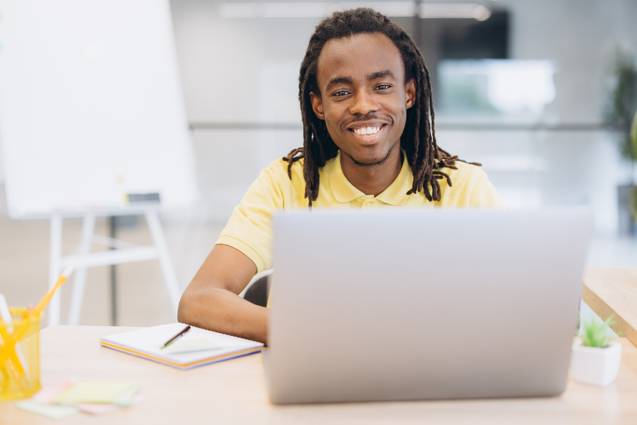 Man working on laptop