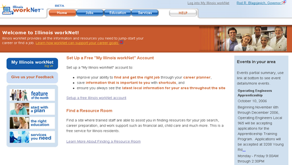 Illinois workNet Website 2006