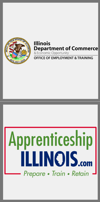 DCEO and Apprenticeship Illinois Logos
