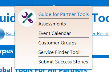 Guide for Partner Tools Menu